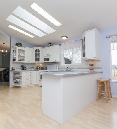 A beautiful shot of a modern house kitchen