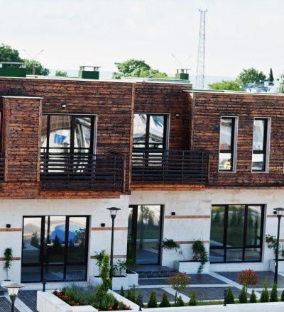 Houses with yacht on old port Nesebar, Bulgaria.